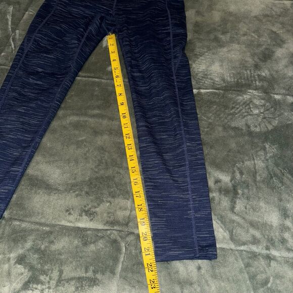 Athleta Seamless Leggings Women's Small Heather Blue Elastic Waist Pull On Yoga - Picture 4 of 7